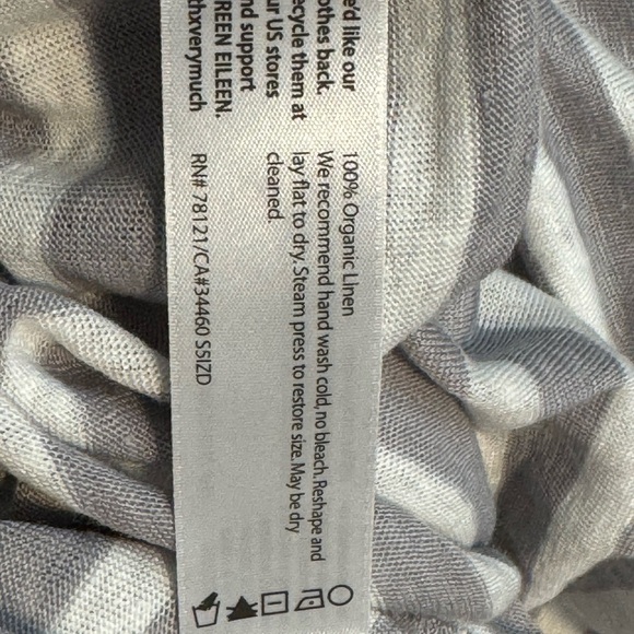 Eileen Fisher Linen Gray White Striped Long Sleeve Dress Tunic sz Petite XL - Picture 5 of 5